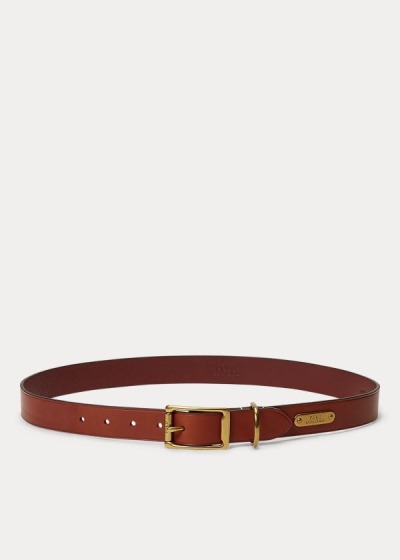 Pánské Pasek Polo Ralph Lauren Brass-Buckle Kožené - 62381-NGSL